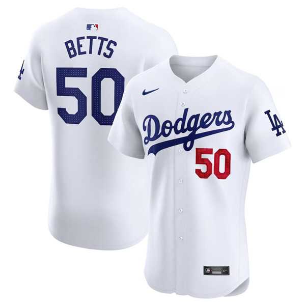 Men's Los Angeles Dodgers #50 Mookie Betts White Home Elite Stitched Jersey Dzhi,We sell and wholesale Men's Los Angeles Dodgers #50 Mookie Betts White Home Elite Stitched Jersey Dzhi on line form chian!